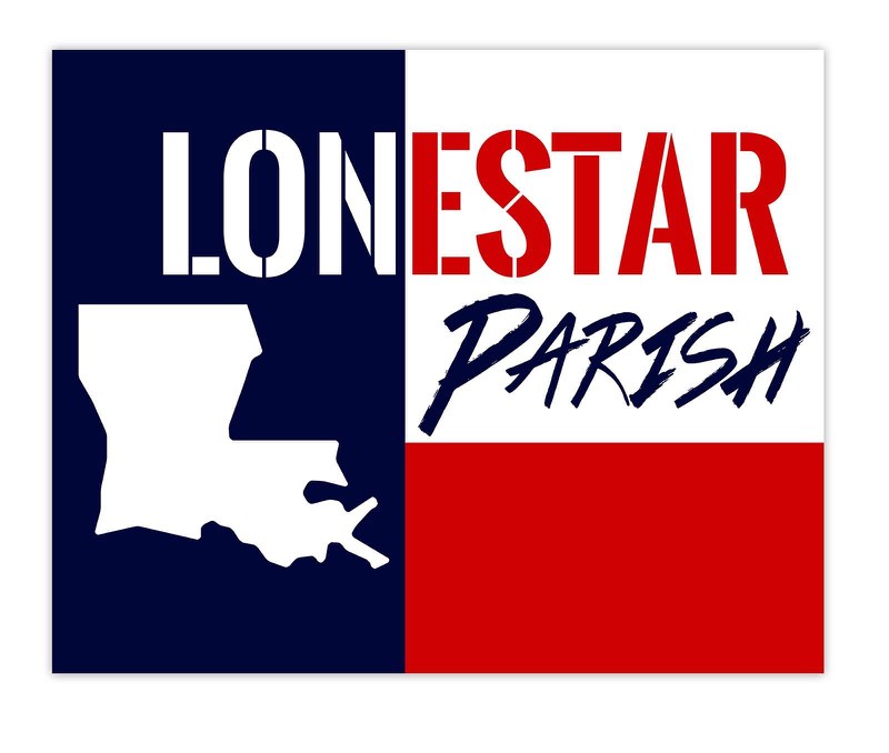 Lonestar Parish’s Texas and Louisiana inspired red, white, and blue Facebook cover artwork